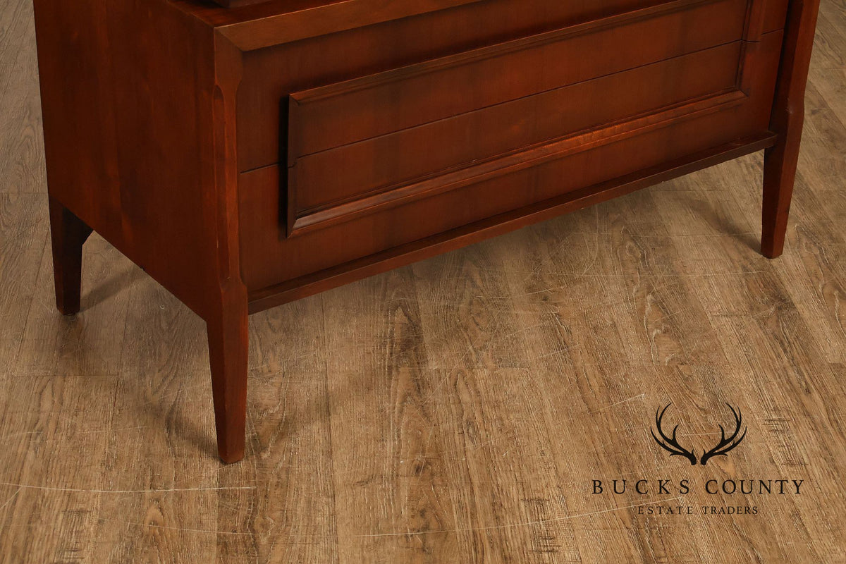 United Furniture 'Tiki' Brutalist Sculpted Walnut Tall Chest