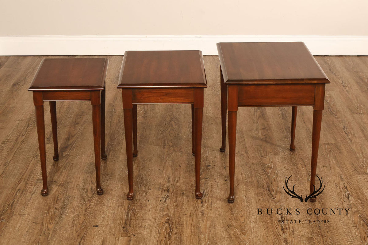 Traditional Mahogany Three Piece Nesting Table Set