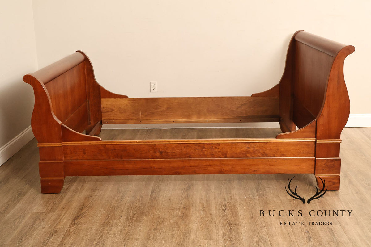 Louis Phillippe Style Cherry Queen Sleigh Bed
