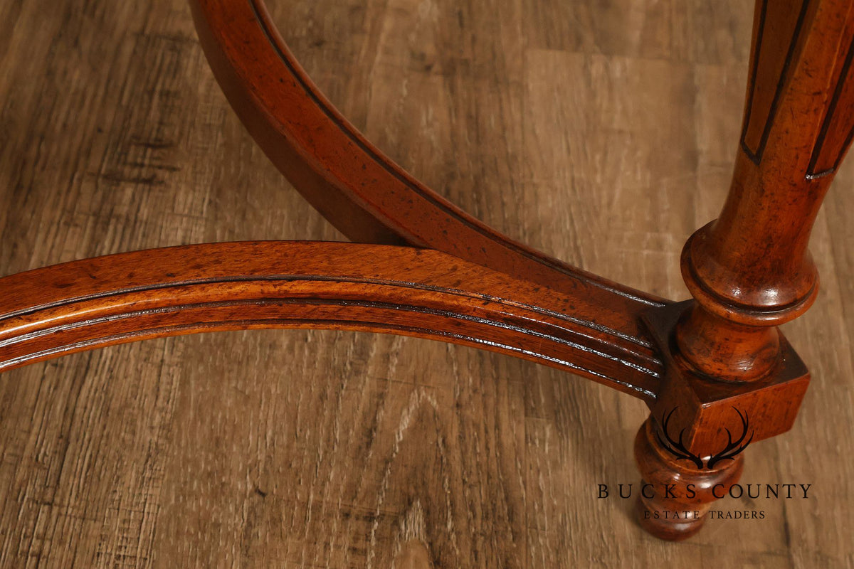 Koypthe Continental Style Walnut And Burl Walnut Inlaid Accent Table