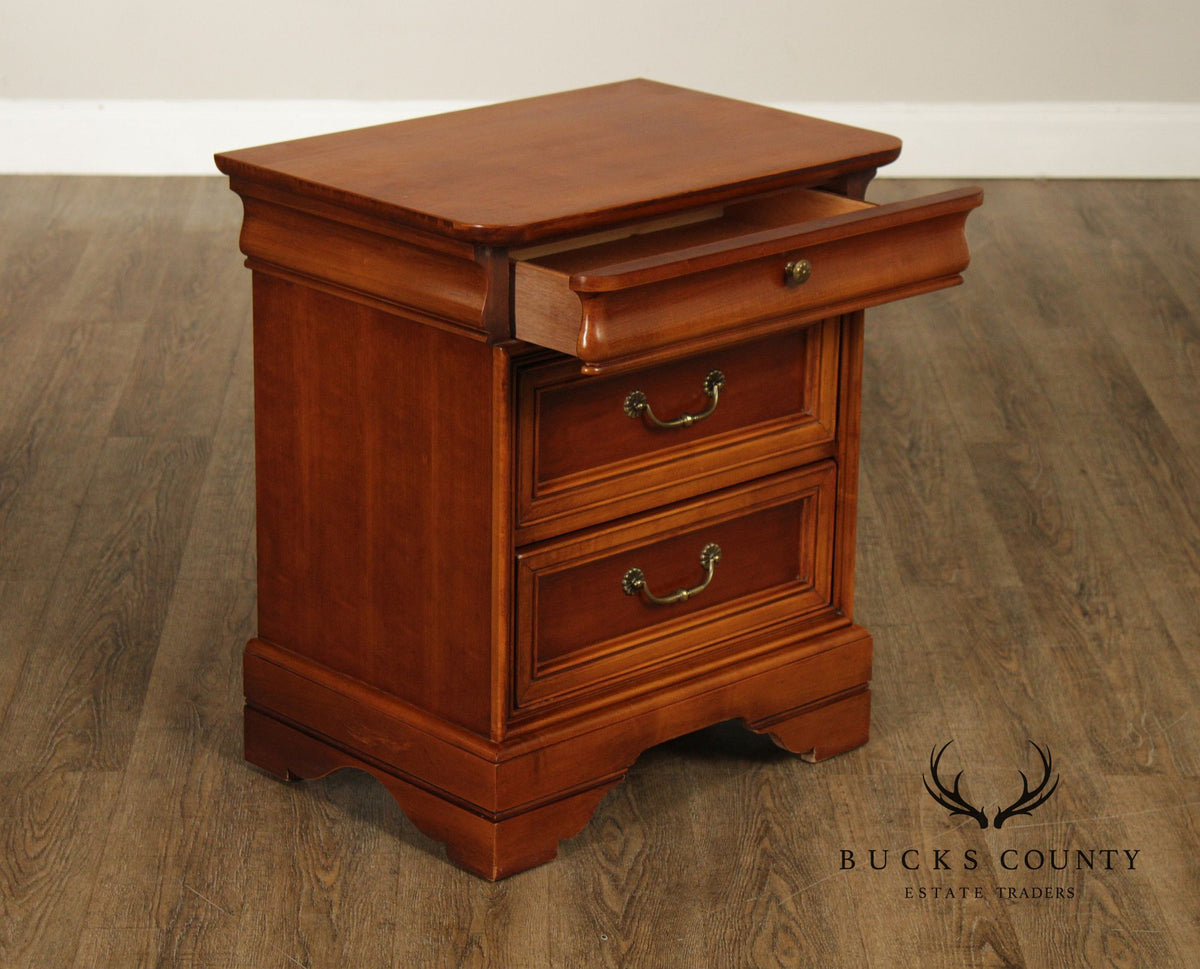 Lexington 'Chez Michelle' Pair Of Cherry Louis Philippe Style Three-Drawer Nightstands