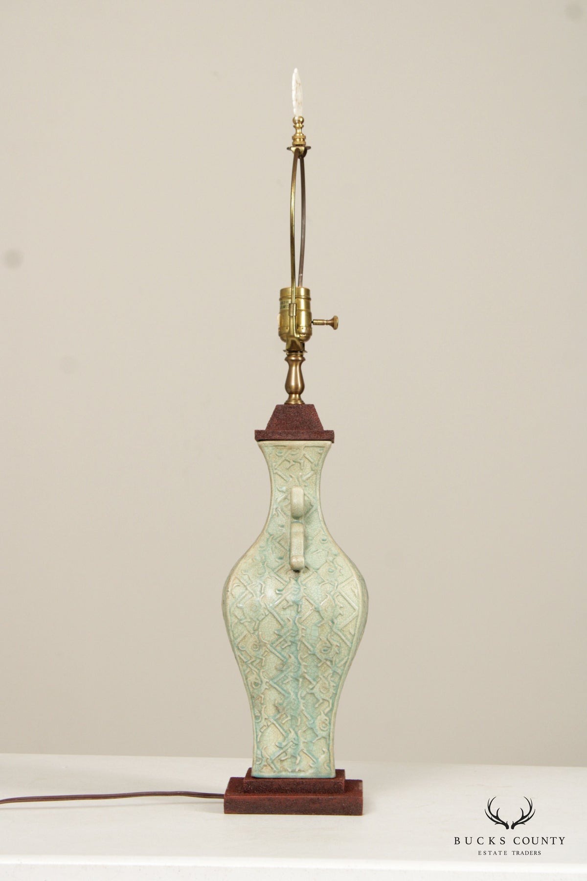 Bradburn Gallery Asian Style Celadon Porcelain Table Lamp