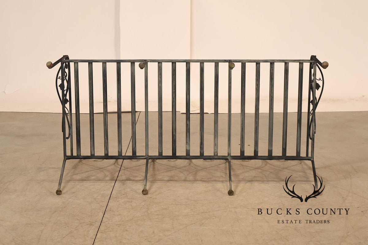Vintage Wrought Iron Scrollwork Garden Bench