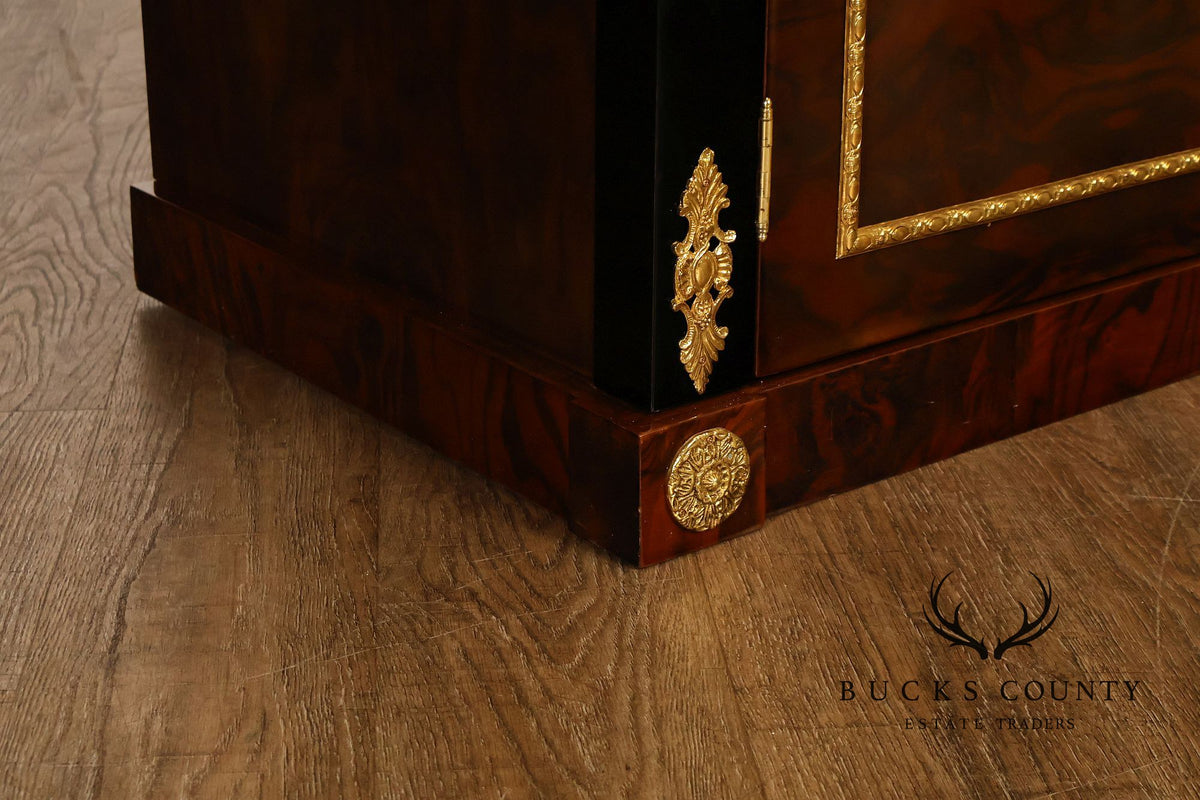 Empire Revival Style Lighted Display Cabinet Bookcase