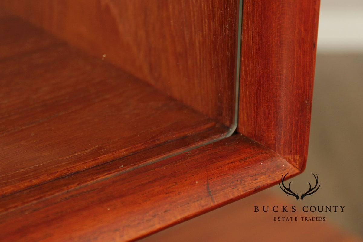 Danish Mid-Century Modern Teak Credenza With Floating Hutch