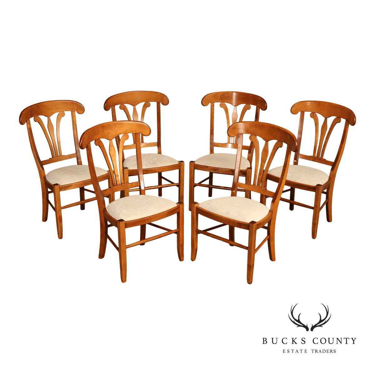 Nichols & Stone Set of 6 French Country Style Maple Dining Chairs