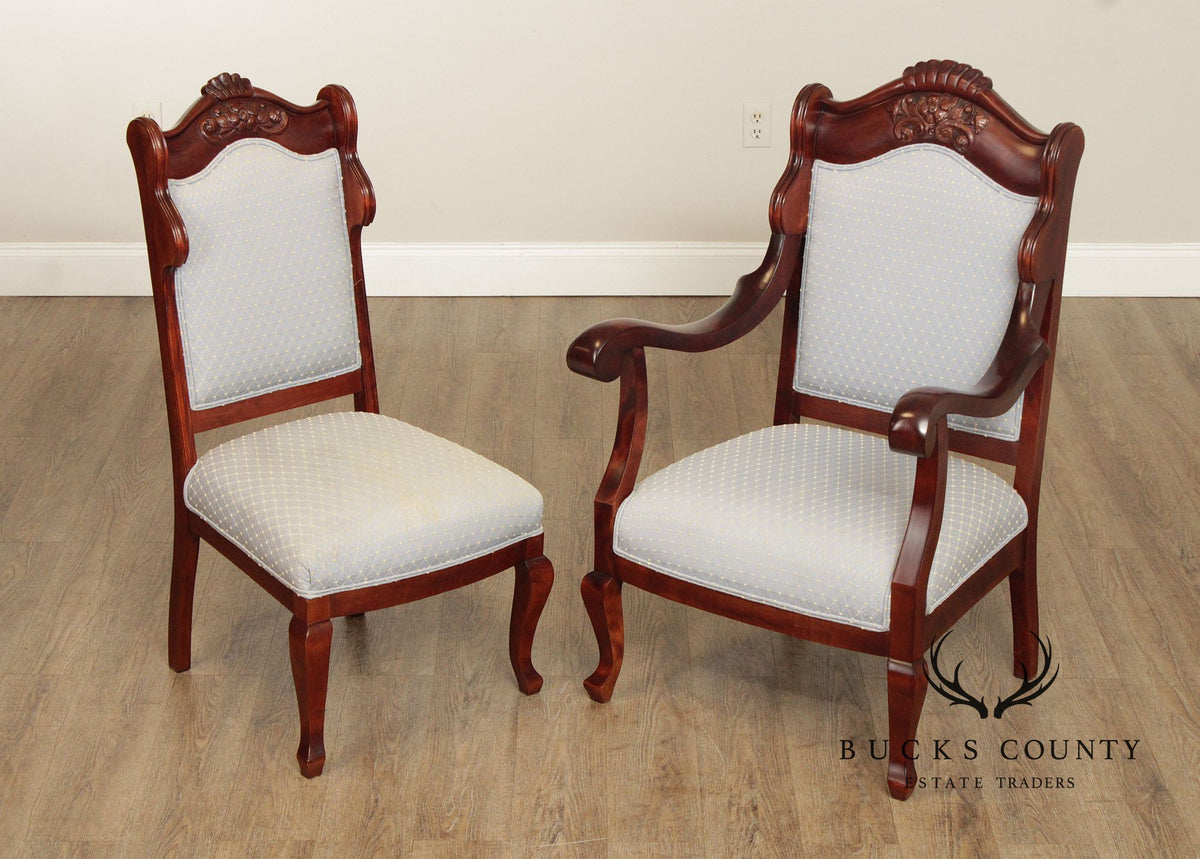 Antique Victorian Mahogany Set Of Two Parlor Chairs