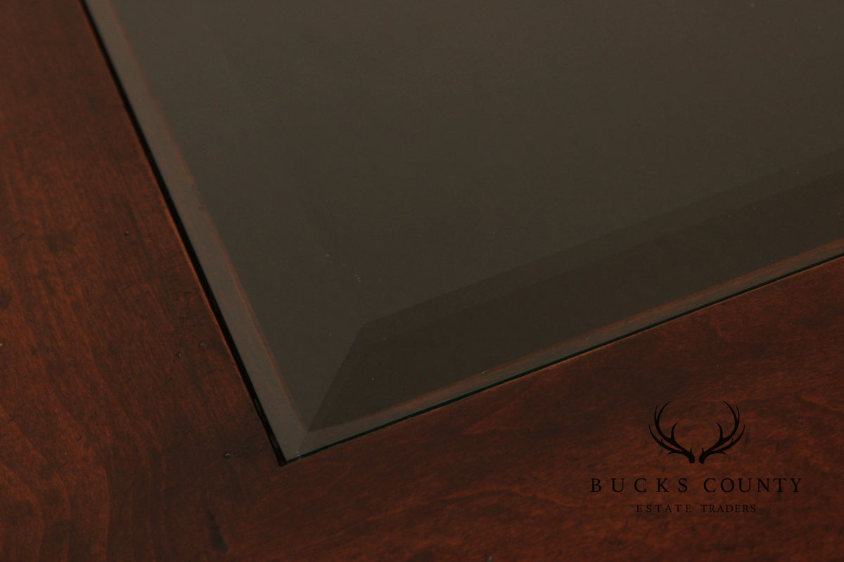 Bausman & Co. Glass Top Storage Coffee Table