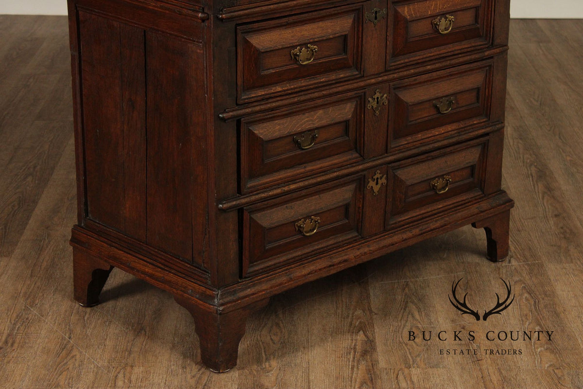Antique English Charles II Style Oak Chest of Drawers