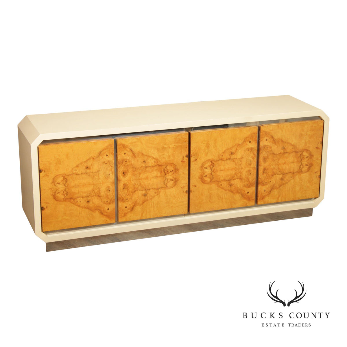 Pace Collection Mid Century Modern Burlwood and Lacquered Chest of Long Dresser Sideboard