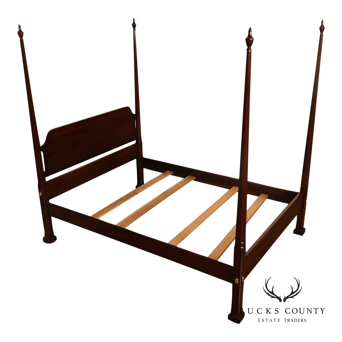 Henkel Harris Georgian Mahogany Queen Size Four Poster Bed