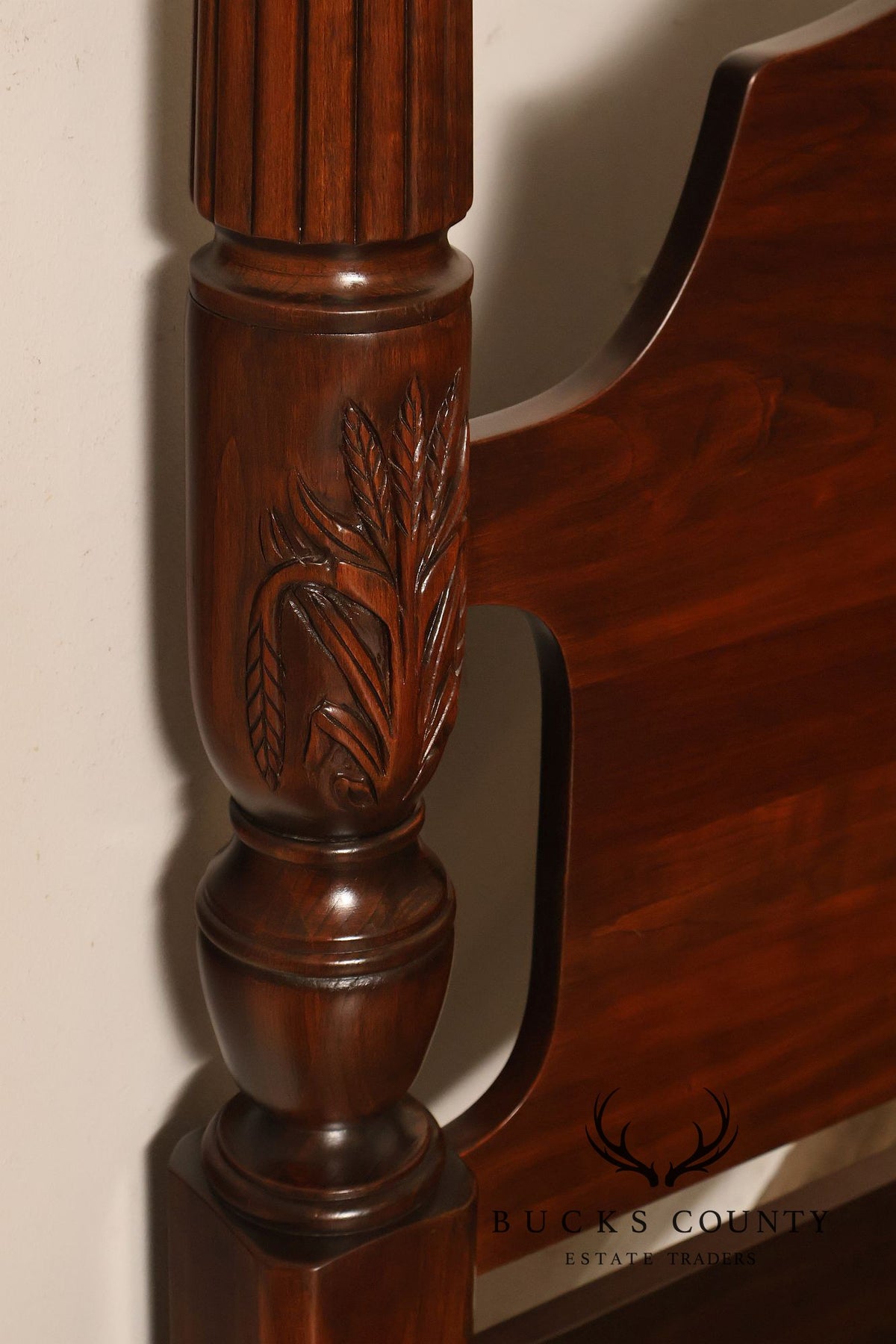 Harden Traditional Carved Cherry Queen Poster Bed