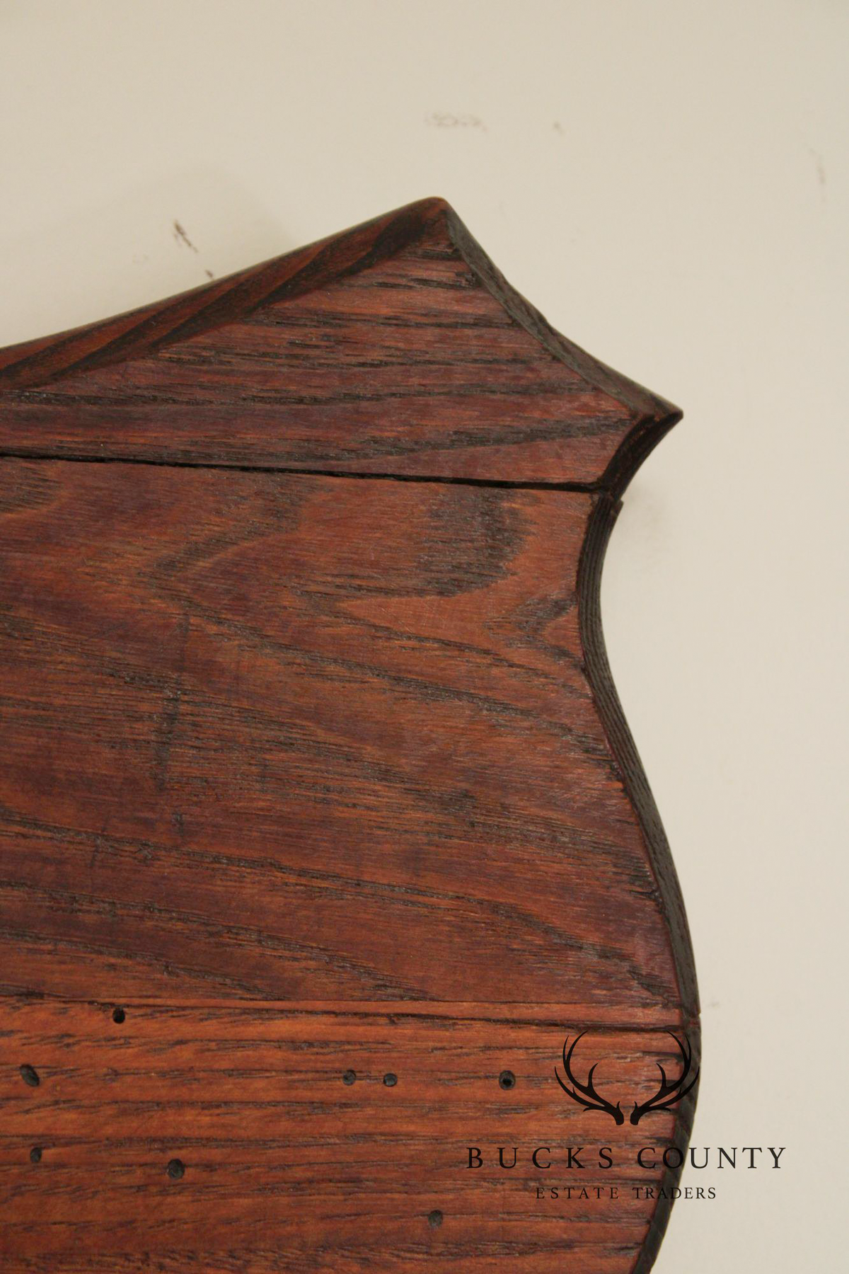 Antique Oak Wall-Mounted Coat Rack