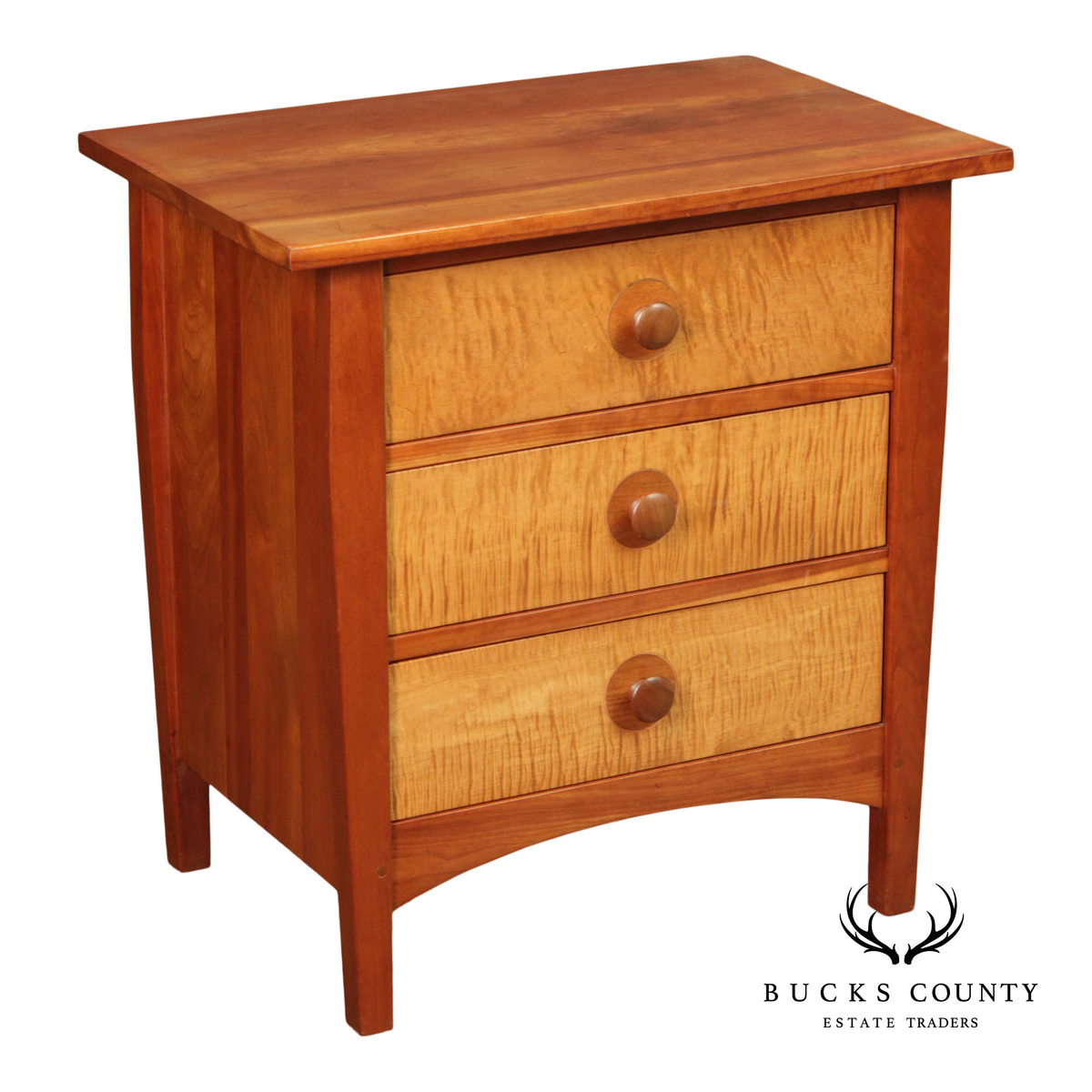 Stickley Mission Collection Harvey Ellis Cherry Three Drawer Nightstand