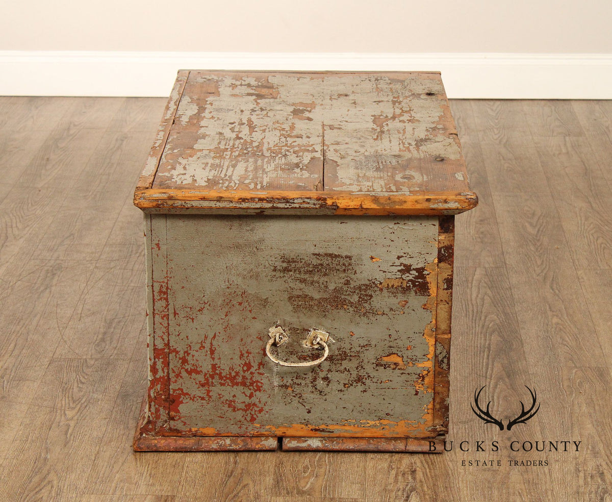 Antique Swedish Painted Pine Blanket Chest