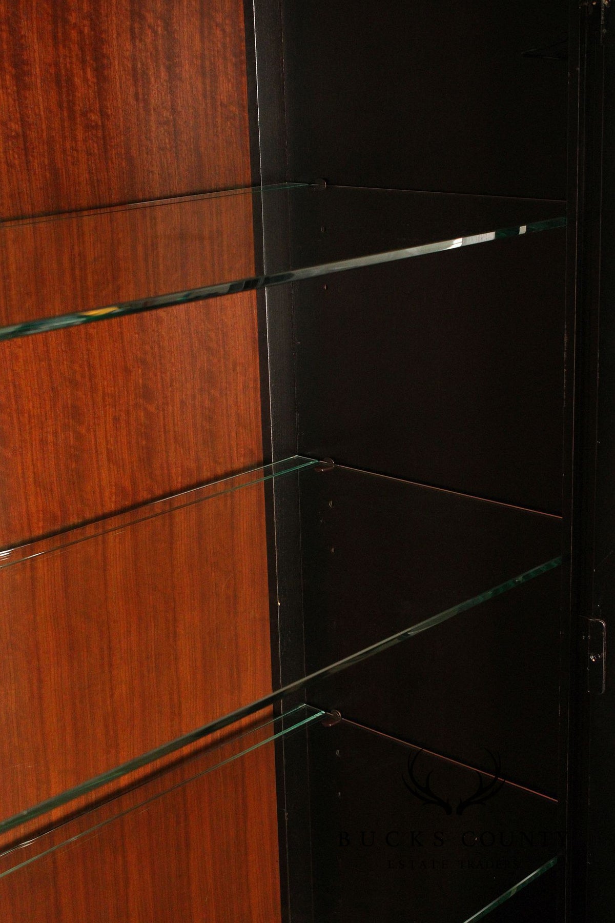 Tuscan Style Large Ebonized Display Cabinet