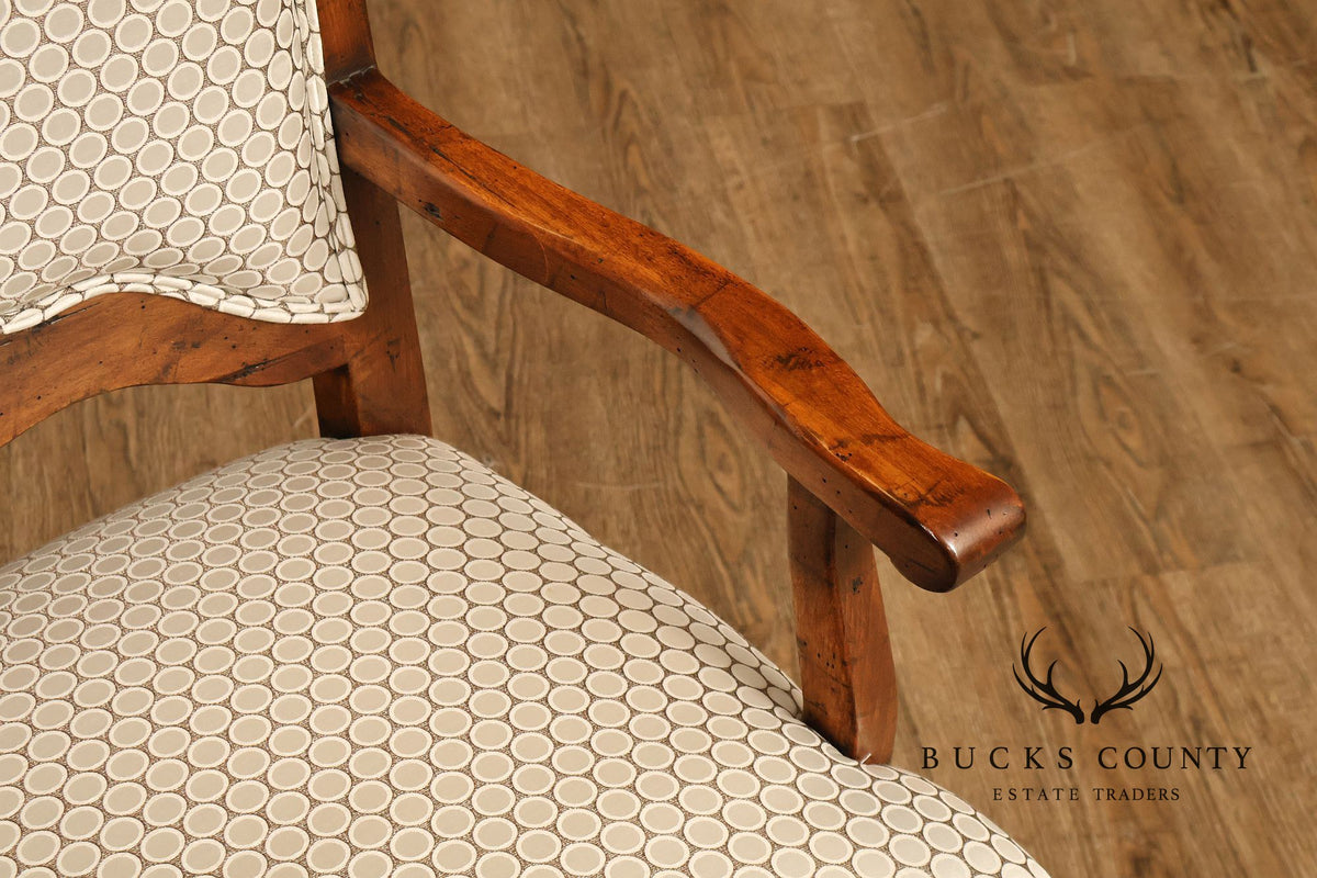 Guy Chaddock Pair Of Country French Upholstered Dining Armchairs