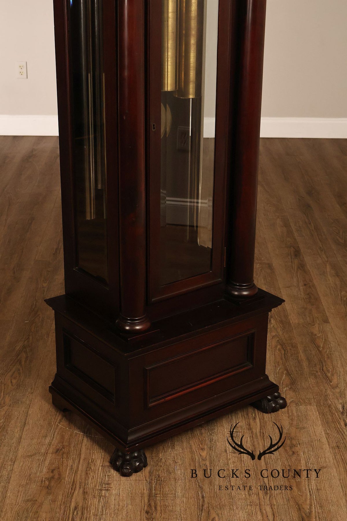 Baily Banks and Biddle  Antique Mahogany 9 Tube Grandfather Clock