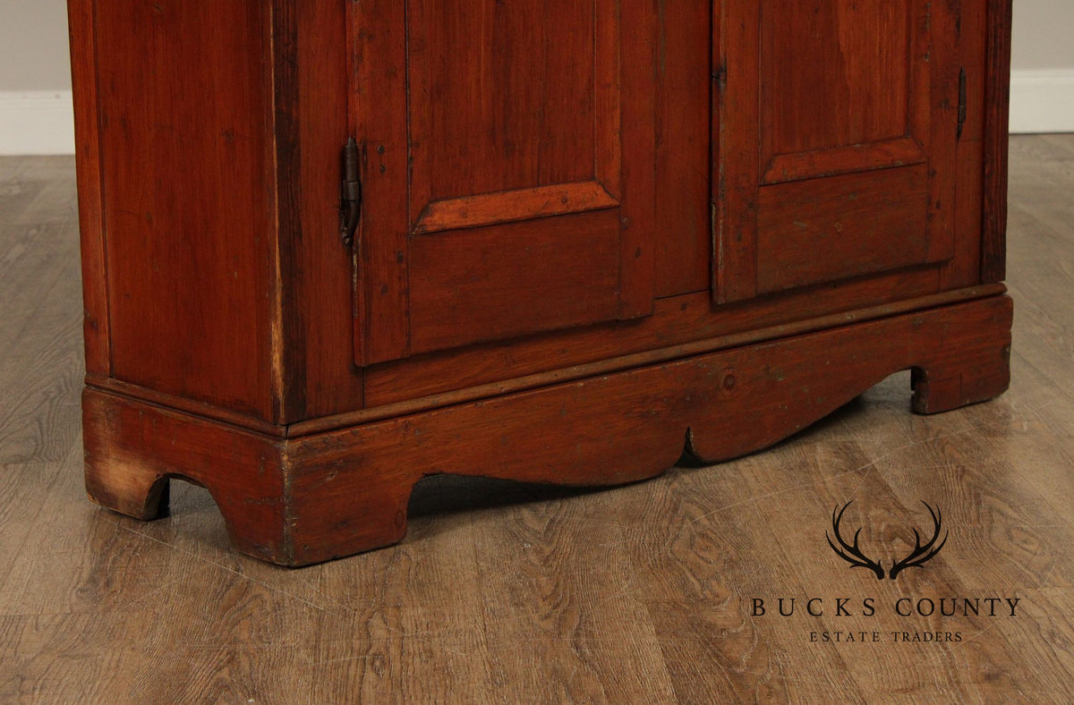 Antique Softwood Two-Door Pantry Cupboard