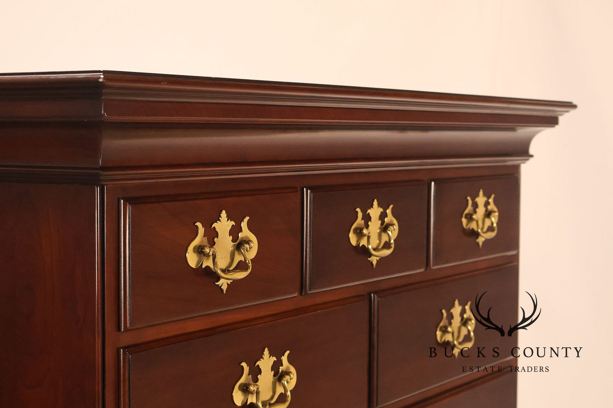 Statton Private Collection Cherry Chippendale Tall Chest Of Drawers