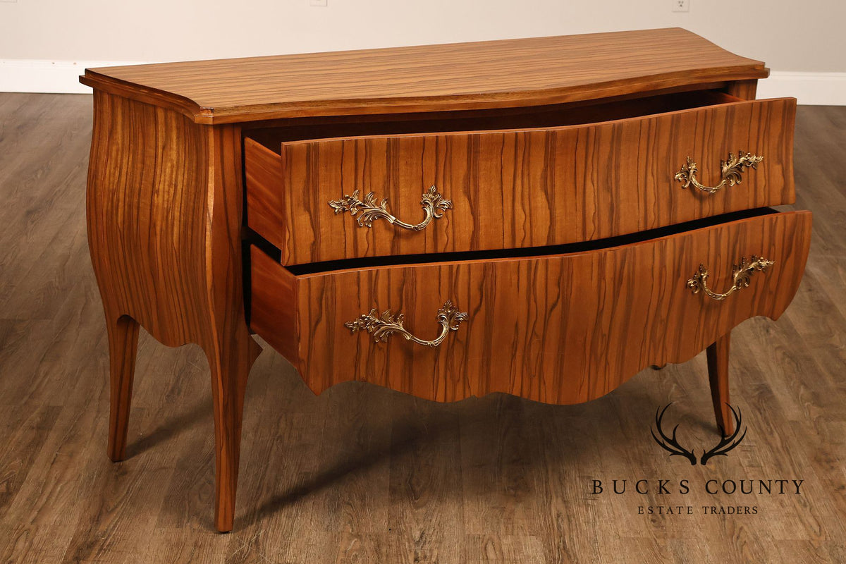 Theodore Alexander French Louis XV Style Two Drawer Bombe Commode