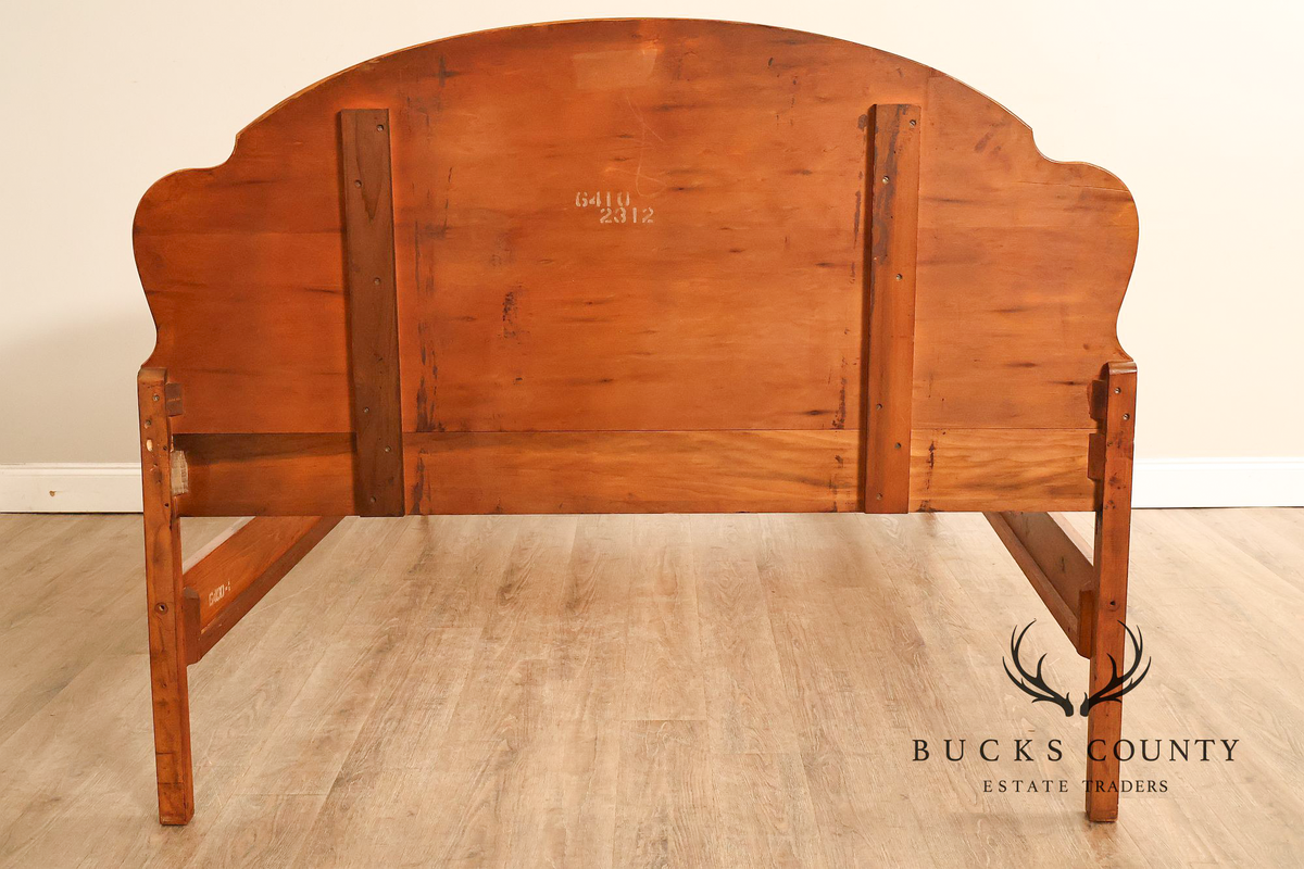 1940's Vintage French Style Full Size Satinwood Bed