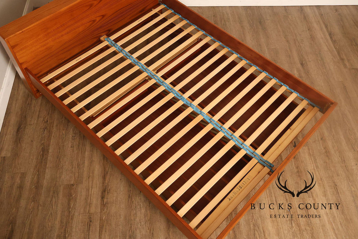 Scan Coll Danish Modern Queen Size Teak Platform Bed