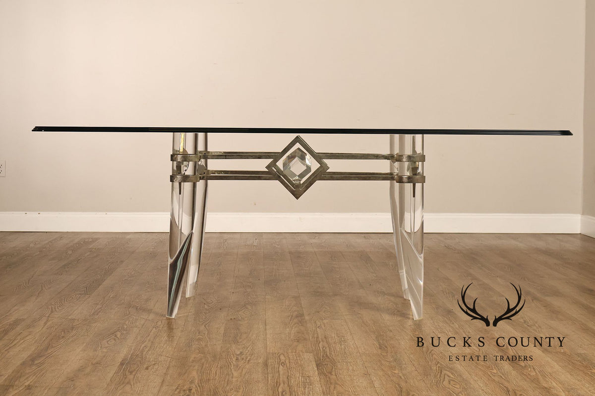 Pietro Costantini For Ello Glass Top Dining Table With Sculptural Base