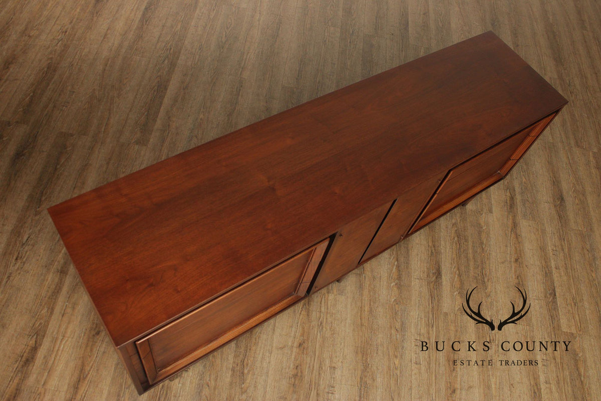 Basic Witz Mid Century Modern Walnut Triple Chest