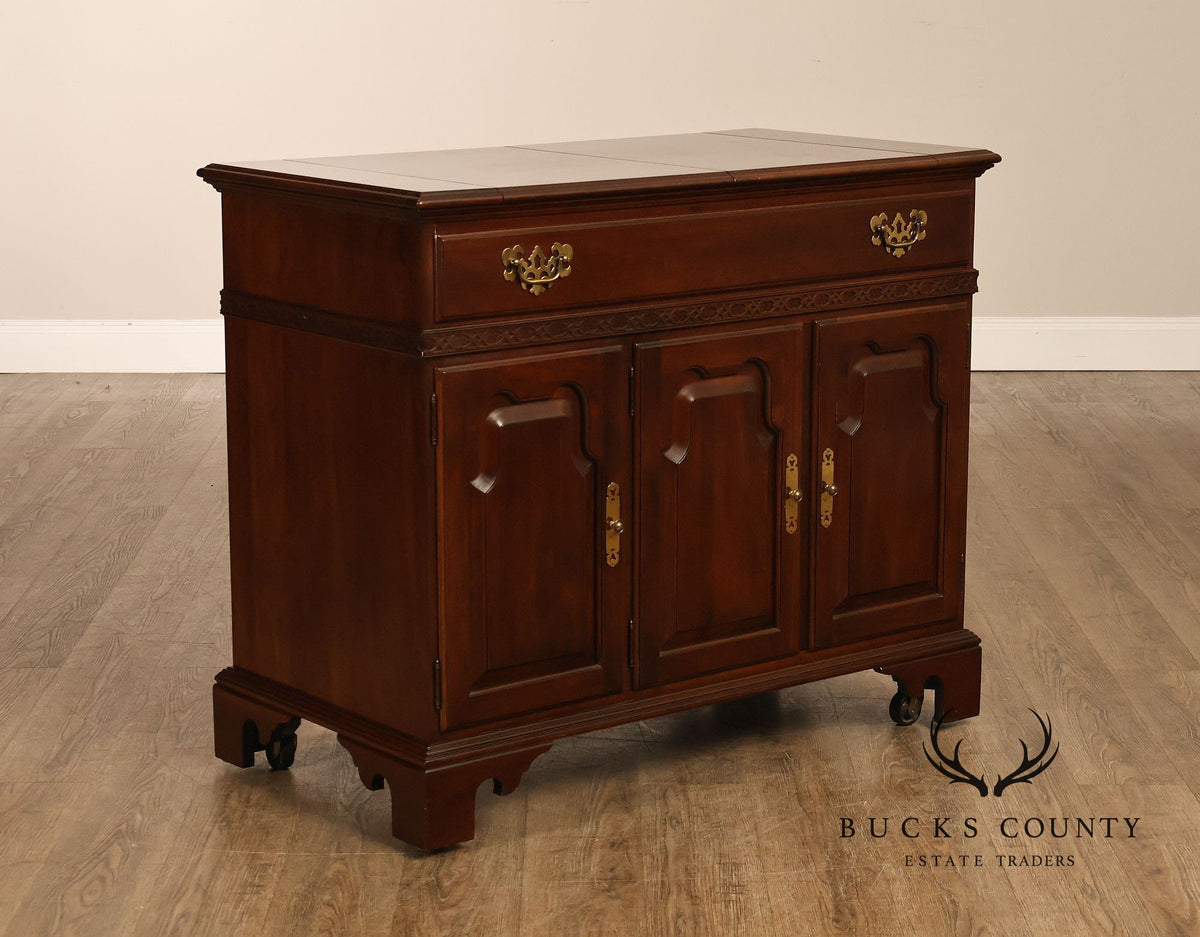 Ethan Allen Georgian Style Cherry Flip Top Server