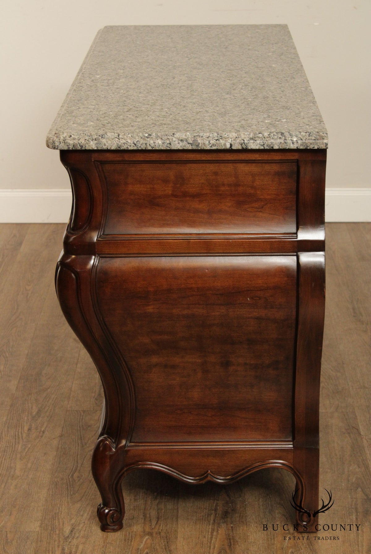 E J Victor French Louis XV Style Bombe Commode Chest