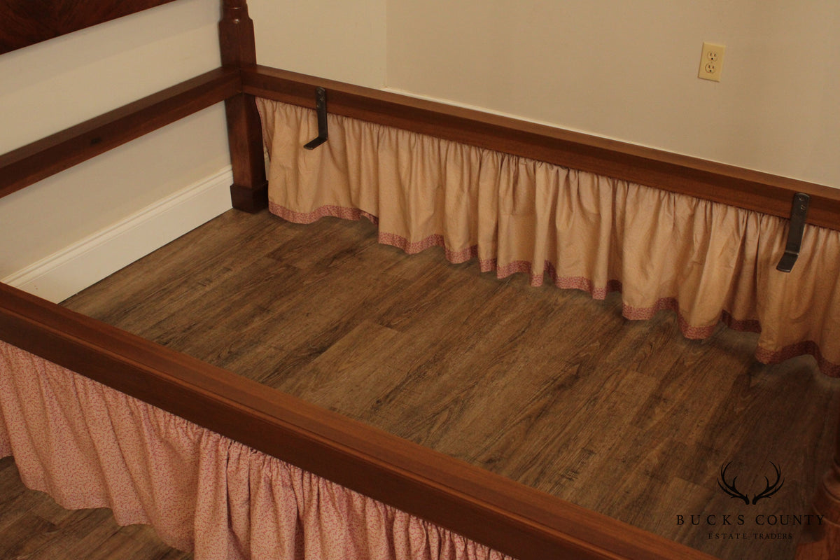 R. Wurster Custom Mahogany Carved Four Poster Bed