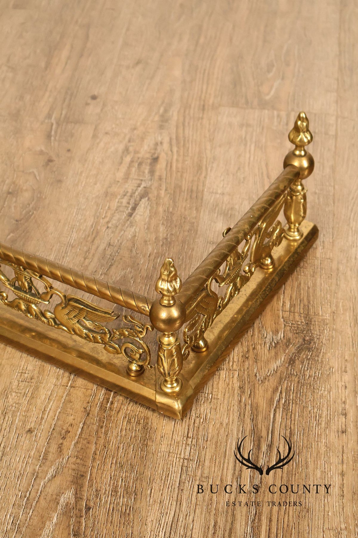 Neoclassical Style Brass Fireplace Fender