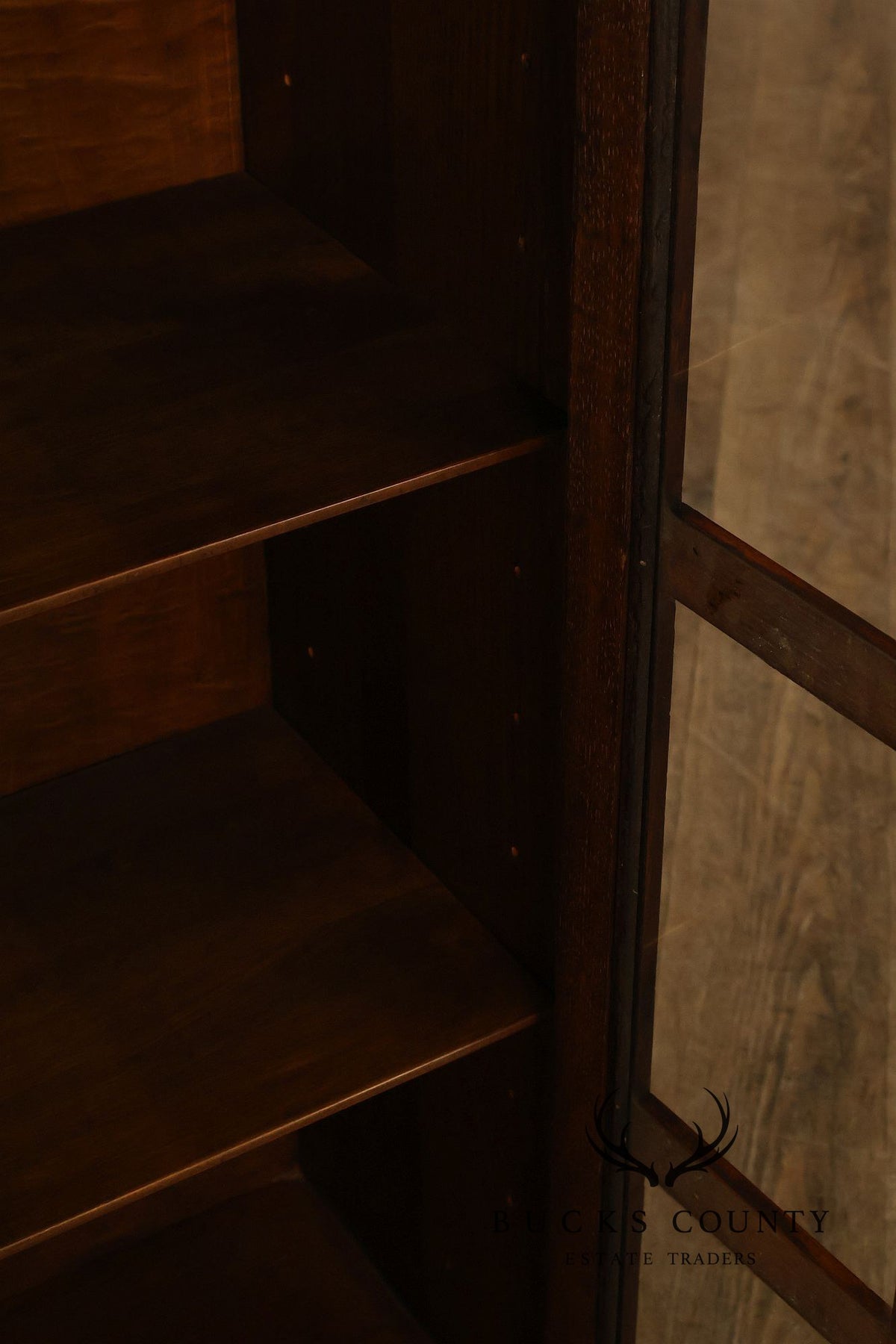 Antique Lifetime Mission Oak Two Door Bookcase Cabinet