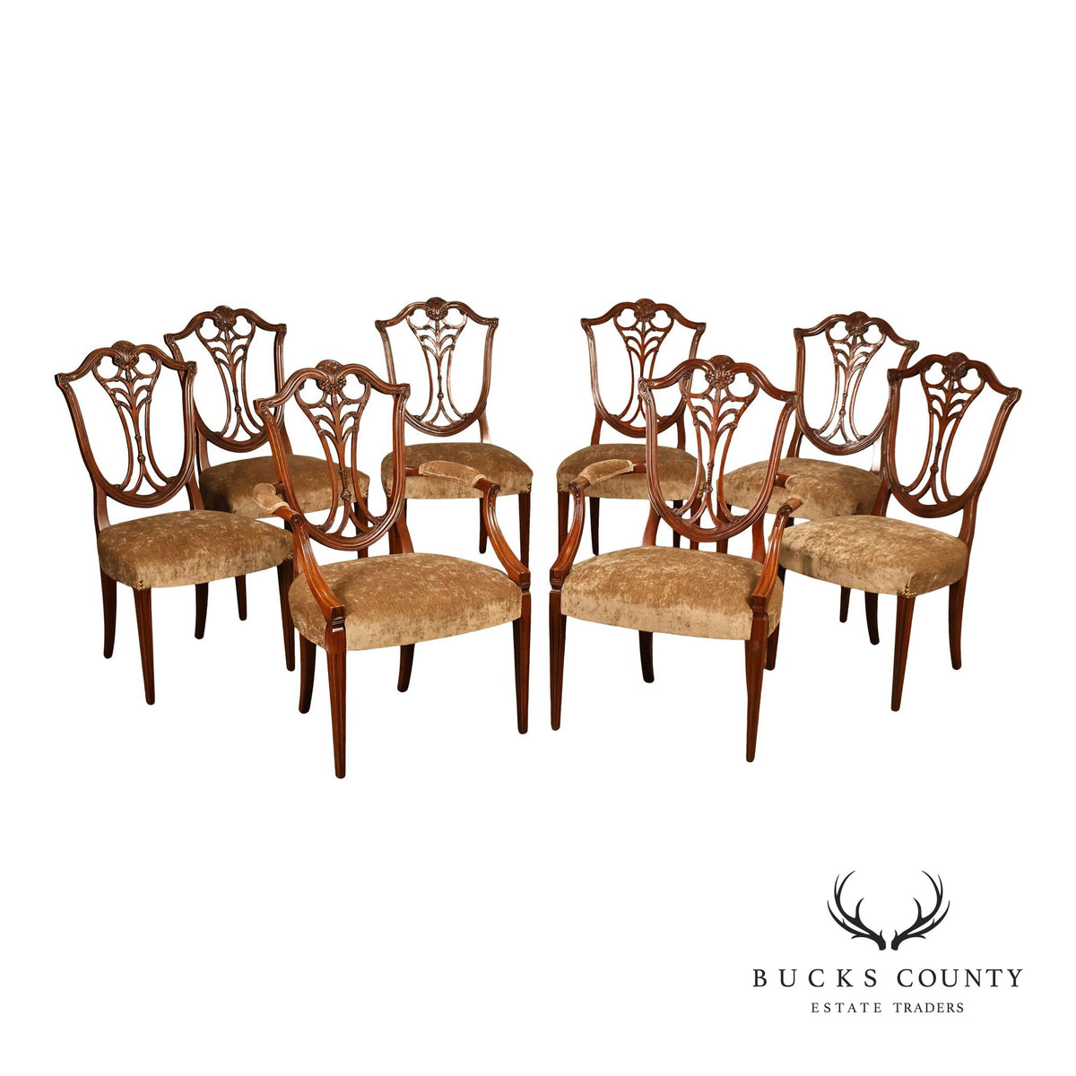 Karges Federal Style Set of Eight Mahogany Dining Chairs