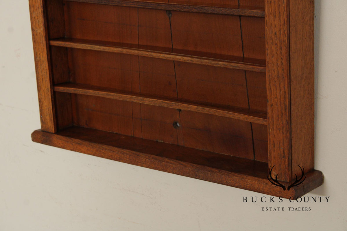 Oliver L. Briggs & Son Antique American Oak Billiards Shelf Cabinet