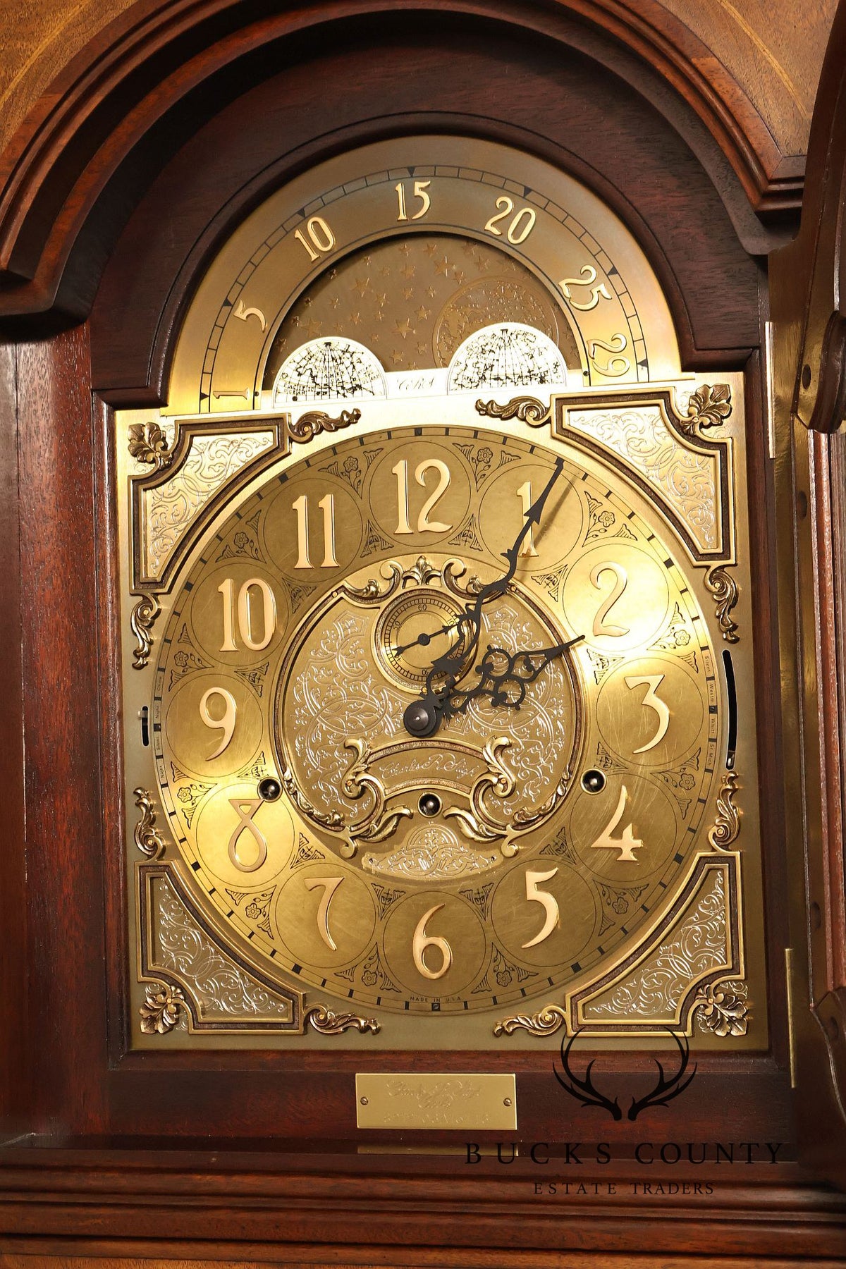 Sligh Mahogany Inlaid Grandfather Clock