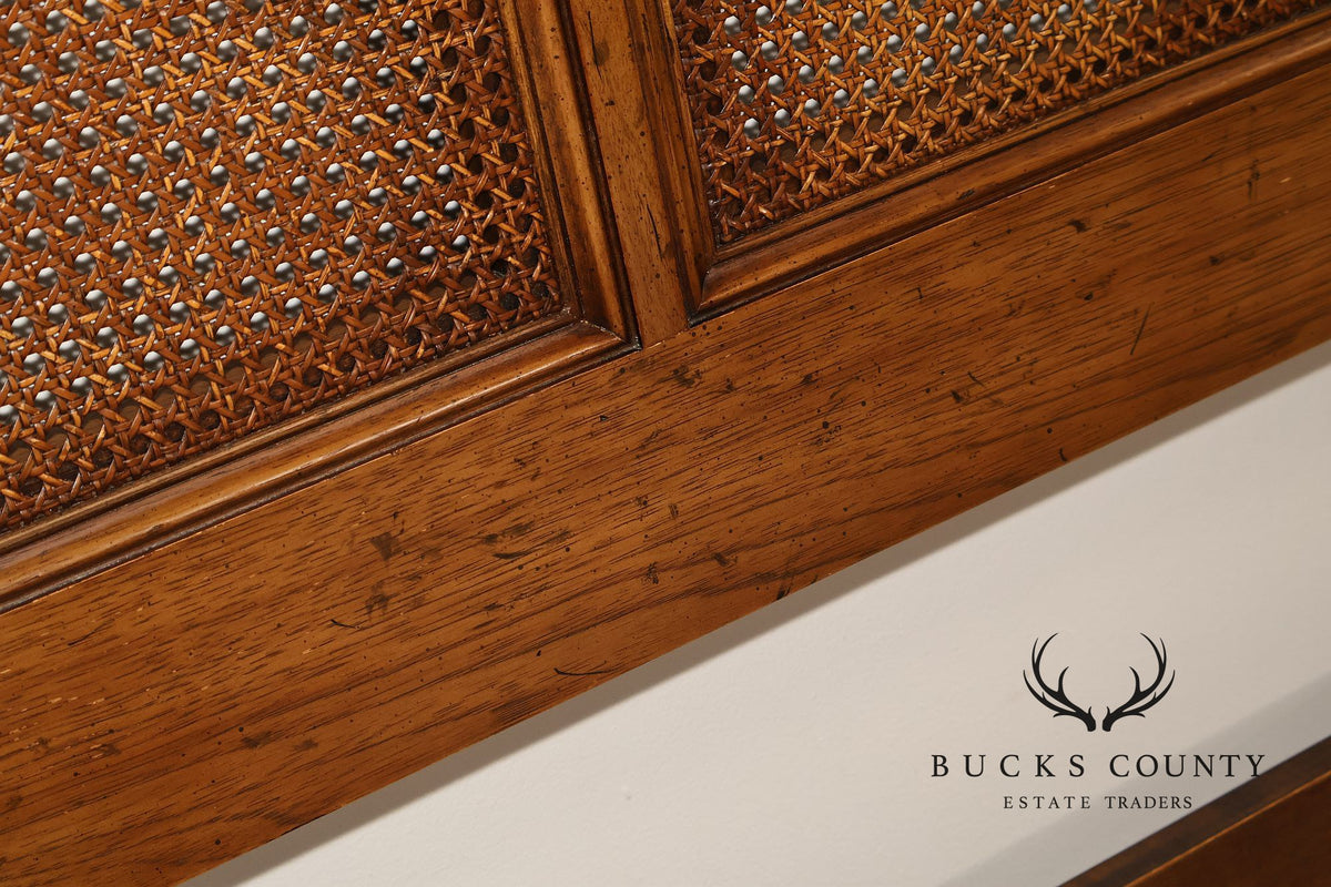 Henredon French Country Style King Size Caned Headboard