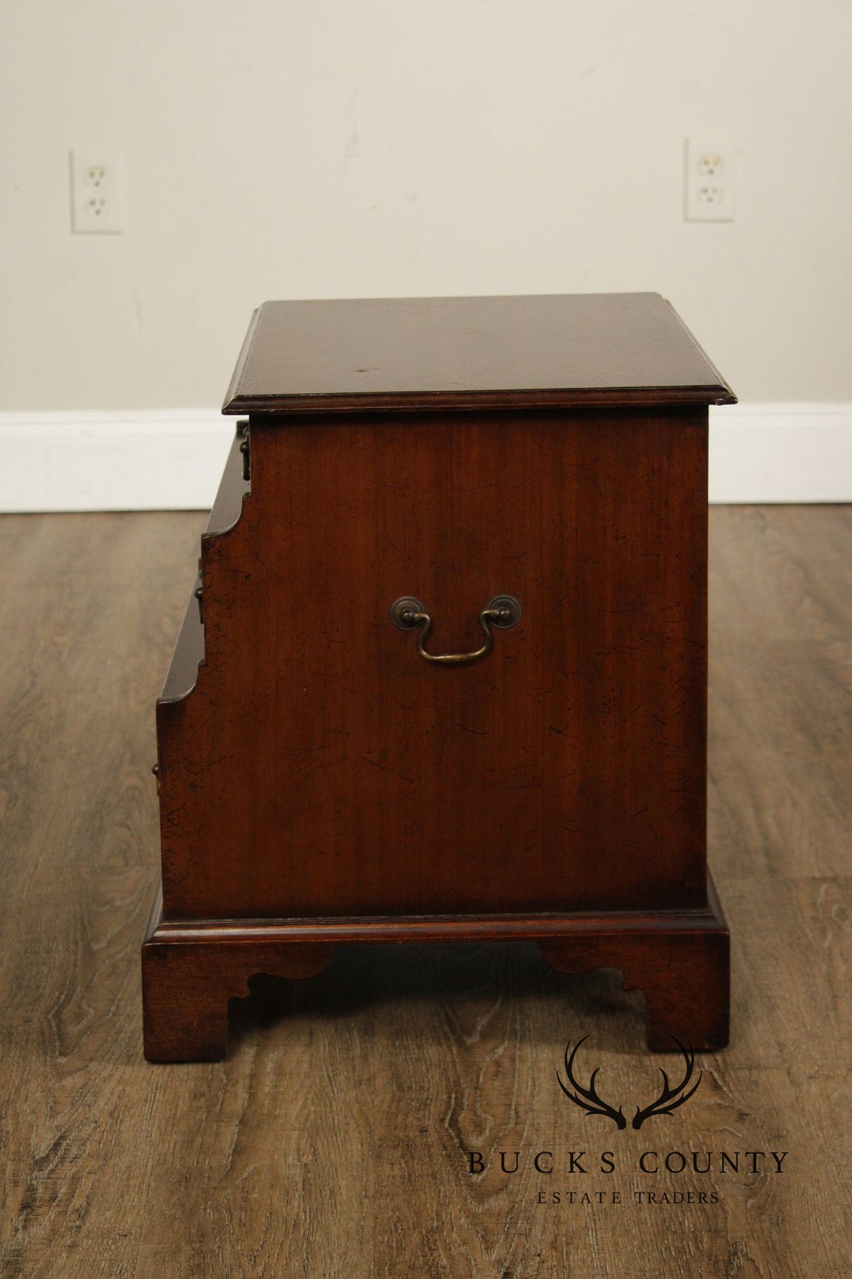 English George III Style Mahogany Three-Drawer Chest Side Table