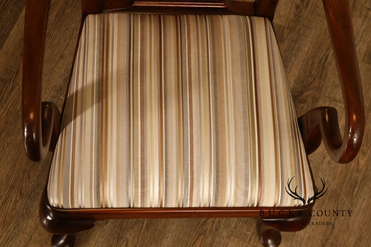 Kittinger Queen Anne Style Pair of Mahogany Gooseneck Armchairs