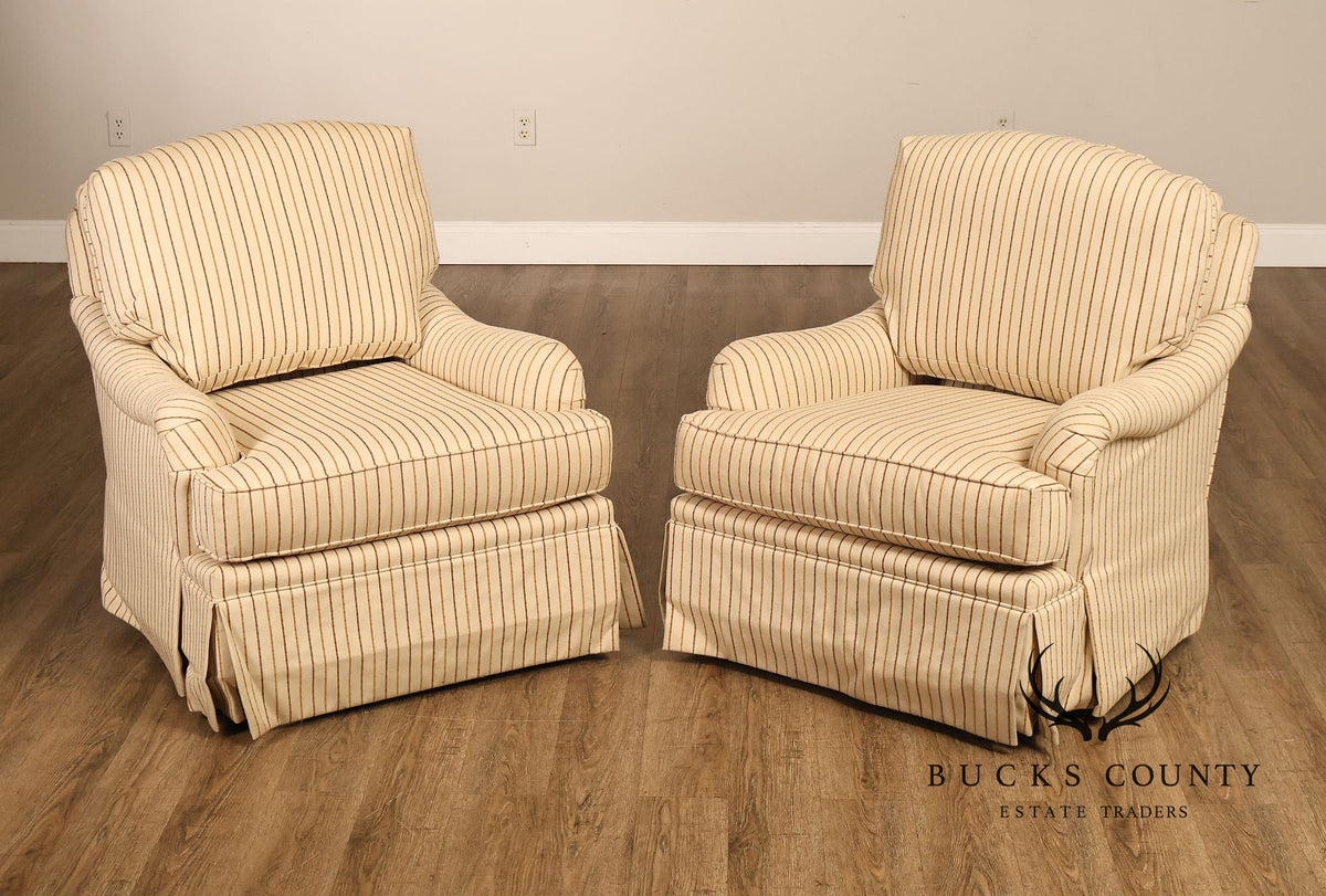 Harden Traditional Pair of Swivel Club Chairs