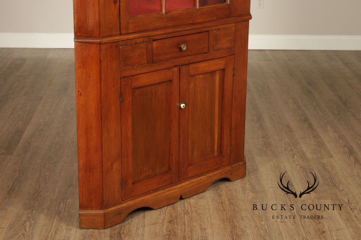 Antique American Pine Corner Cabinet