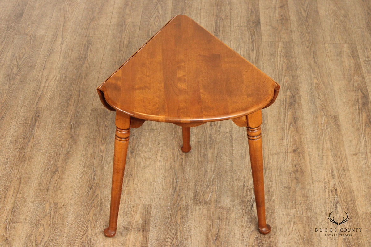 Ethan Allen American Traditional Maple Pair Drop Leaf Corner Tables