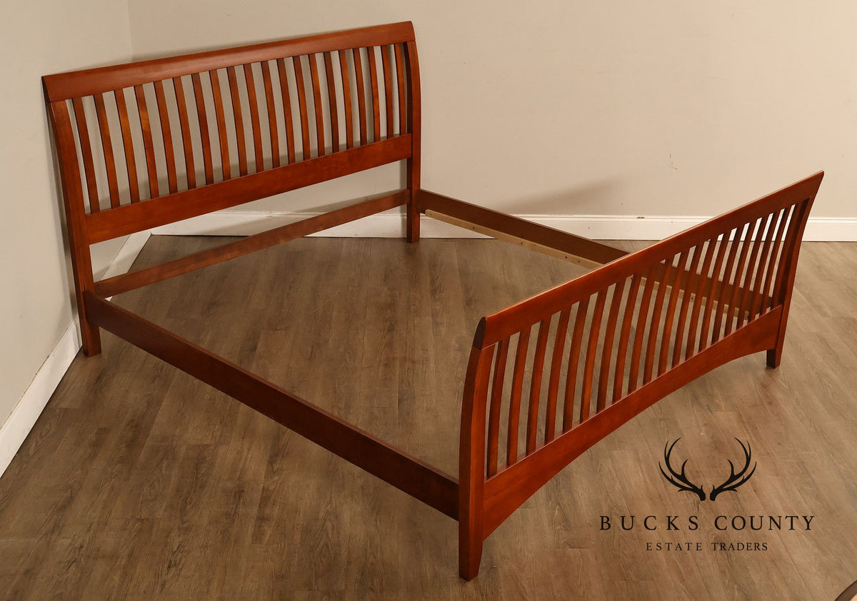 Kincaid Furniture Mission Style Cherry Slatted  King Size Sleigh Bed