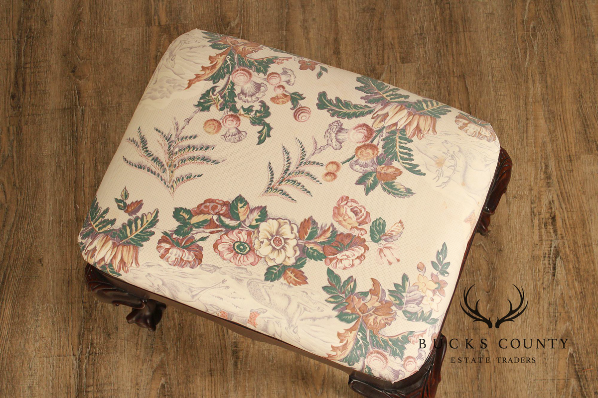 Chippendale Style Mahogany Ball And Claw Ottoman