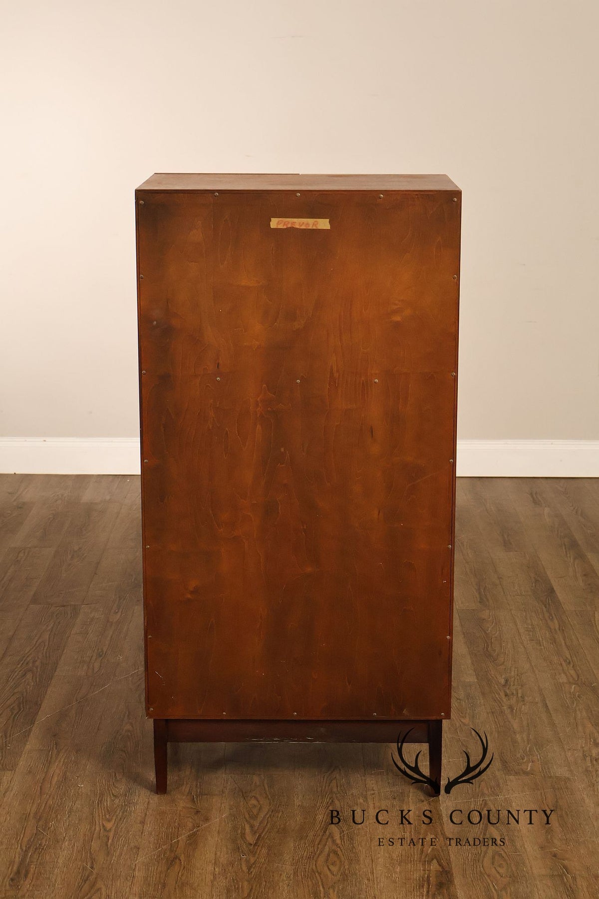 Mid-Century Modern Walnut Cane-Front Storage Cabinet