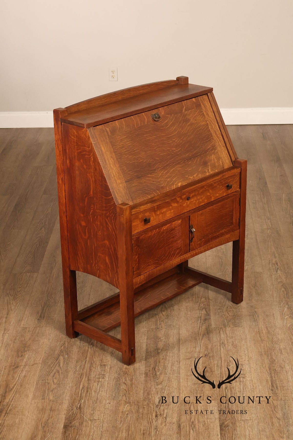 Limbert Arts And Crafts Antique Oak Slant Drop Front Writing Desk
