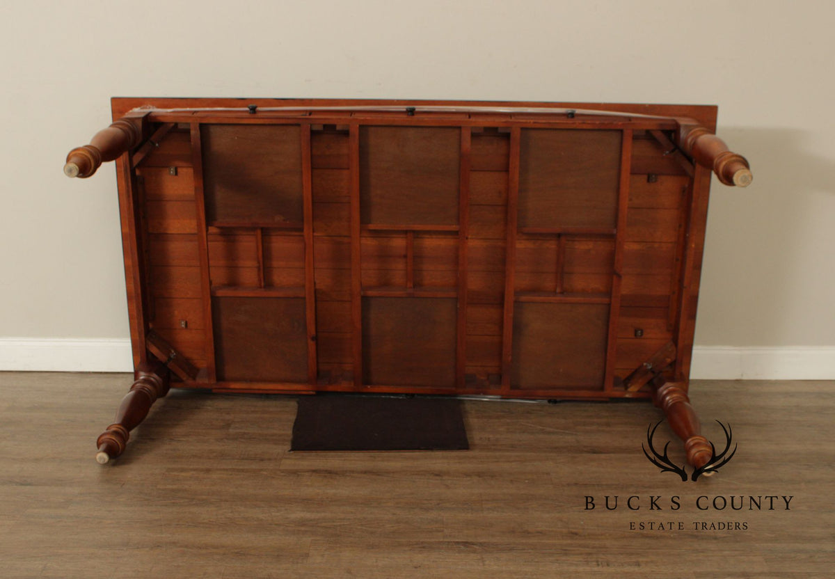 Rustic Farmhouse Style Solid Wood Dining Table With Black Painted Top