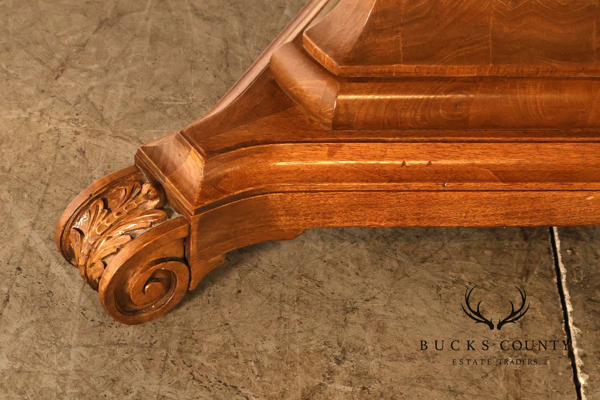 Neoclassical Style Walnut Double Pedestal Dining Table