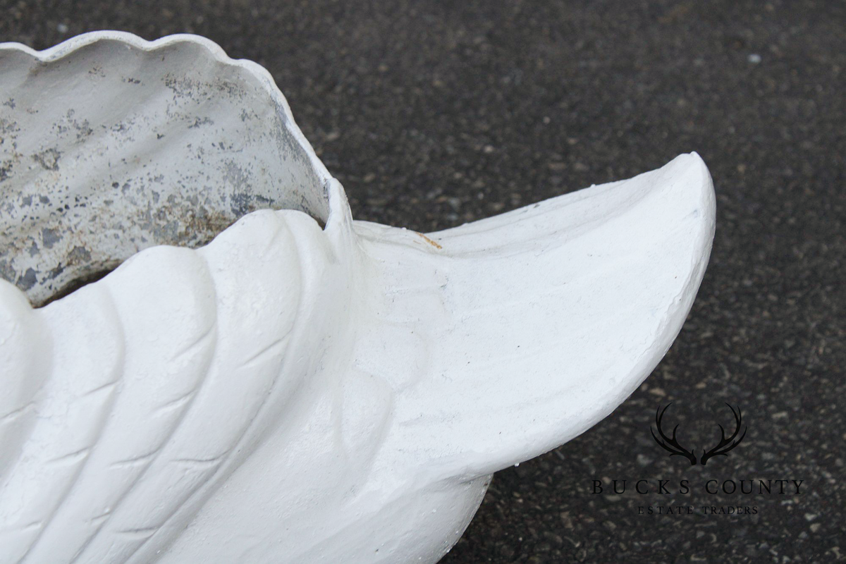 Vintage Cast Metal Swan Garden Planter